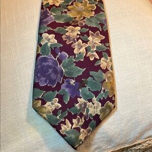Bugatti Floral Patterned Tie in Purple and Green
